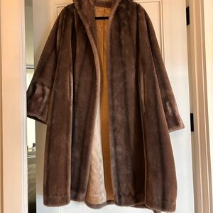 Vintage Brown Faux Fur Coat